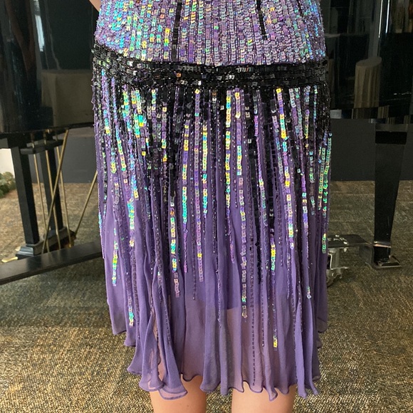 Purple and black to sequenced party dress used in a musical on stage - Picture 4 of 7